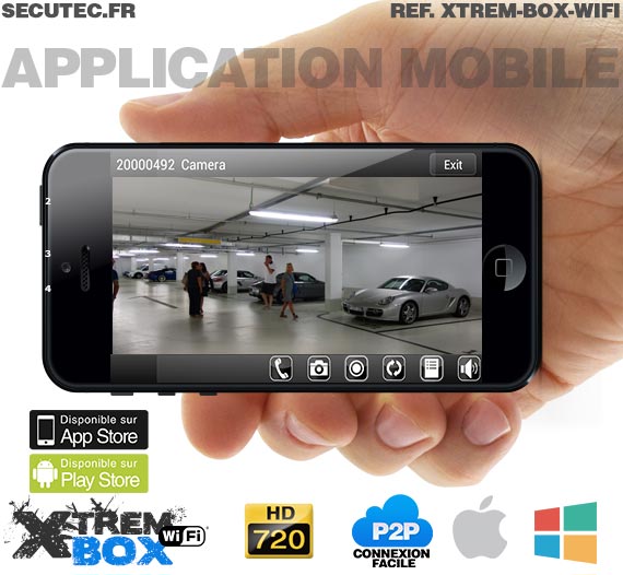 Caméra cachée IP HD 720p wifi avec application mobile et tablette