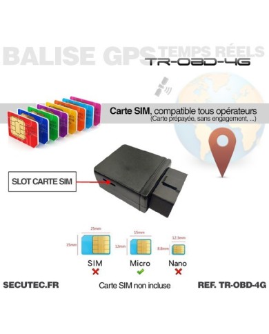 Balise GPS temps réel par connexion OBD2 sans abonnement