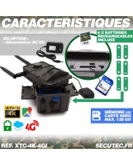 Caméra de chasse 4K IR invisible GPS GSM 4G alerte push envoi photo et vidéo sur application iOS et Android serveur cloud e-mail