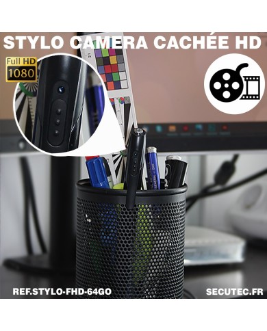 Stylo caméra cachée HD 1080P enregistre vidéo audio photo sur carte micro SDHC 64 Go