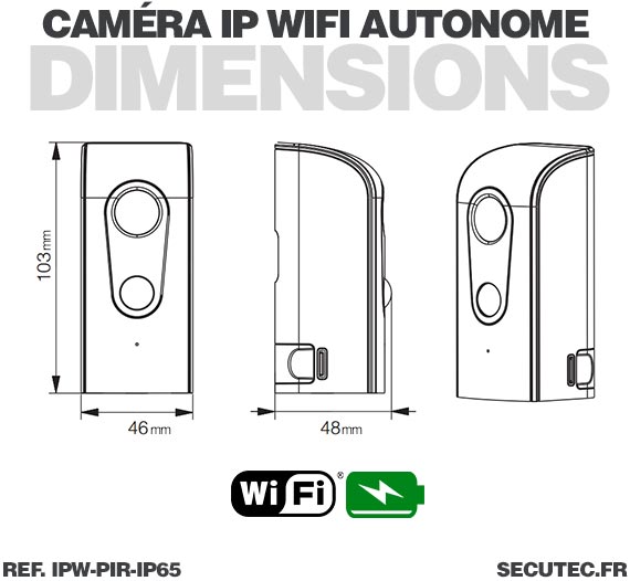 Mini caméra WiFi waterproof longue autonomie avec détecteur de présence PIR et vision nocturne