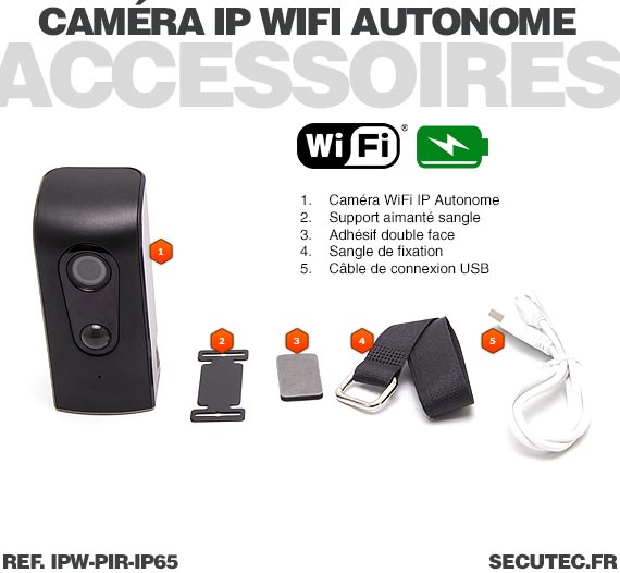 Mini caméra WiFi waterproof longue autonomie avec détecteur de présence PIR et vision nocturne
