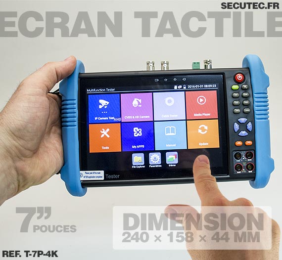 Testeur et scanner de caméra 4K max avec écran tactile 7pouces