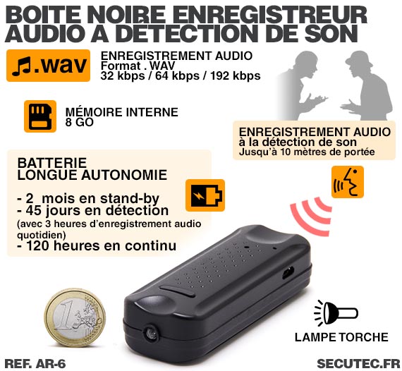 Micro enregistreur audio numerique longue autonomie 8Go aimanté