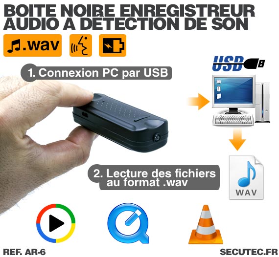 Micro enregistreur batterie externe 60 jours