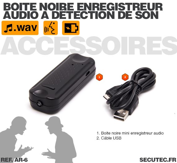 Dictaphone - Clé USB enregistreur - 22 h d'autonomie