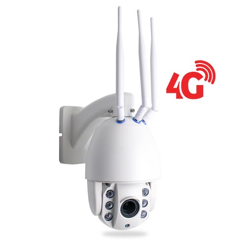 Caméra PTZ HD 1080P IP Wi-Fi GSM 4G, Infrarouge, Zoom X4, pilotable à distance via iPhone, Android et PC Caméra PTZ HD 1080P IP Wi-Fi GSM 4G, Infrarouge, Zoom X4, pilotable à distance via iPhone, Android et PC
