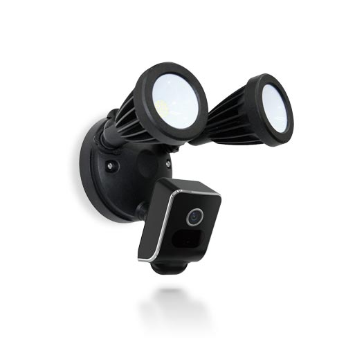 Double projecteur LED 24W avec caméra extérieure IP Wi-Fi HD 1080P avec détection de mouvement PIR