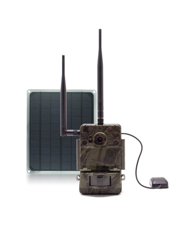 Caméra de chasse 4G UHD 4K IR invisible GPS avec panneau solaire