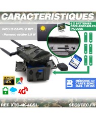 Caméra de chasse 4G UHD 4K IR invisible GPS avec panneau solaire