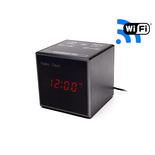 Horloge radio réveil enceinte Bluetooth caméra cachée Wi-Fi HD 720P, infrarouge invisible, détection de mouvement