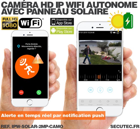 Caméra camouflage solaire IP Wi-Fi extérieure HD 1080P