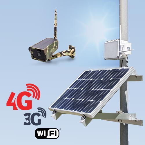 Kit vidéosurveillance 3G 4G autonome solaire avec une caméra camouflage solaire Wi-Fi HD 1080P