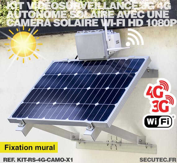 Kit vidéosurveillance 3G 4G autonome solaire avec une caméra camouflage solaire Wi-Fi HD 1080P