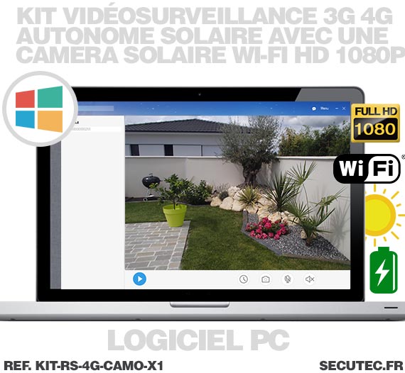 Kit vidéosurveillance 3G 4G autonome solaire avec une caméra camouflage solaire Wi-Fi HD 1080P