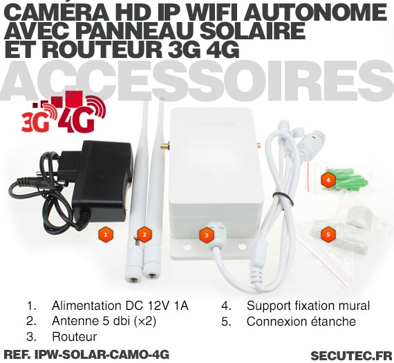 Caméra camouflage solaire 3G 4G IP Wi-Fi extérieure HD 1080P