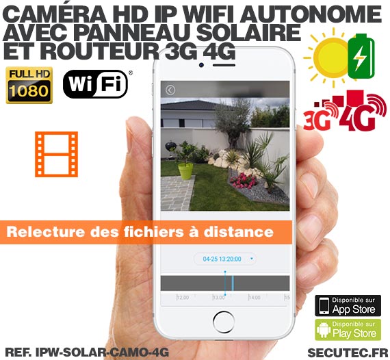 Caméra camouflage solaire 3G 4G IP Wi-Fi extérieure HD 1080P