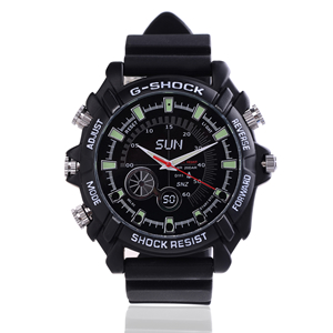 Montre Sport anti-choc étanche caméra audio vidéo HD 1080p 16Go avec infrarouge invisible Montre Sport anti-choc étanche caméra audio vidéo HD 1080p 16Go avec infrarouge invisible