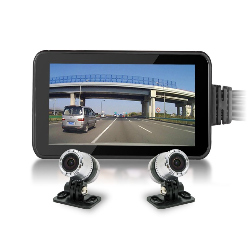 Enregistreur de conduite auto moto avec double caméra HD 1080P GPS