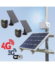 Kit de vidéosurveillance 3G 4G autonome solaire avec 2 caméras camouflages solaires WIFI très longue autonomie
