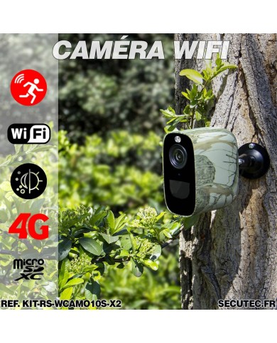 Kit de vidéosurveillance 3G 4G autonome solaire avec 2 caméras camouflages solaires WIFI très longue autonomie