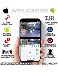 Kit vidéosurveillance 4G autonome solaire avec une camera solaire wifi ultra grand angle double objectifs UHD 4K 8MP sirène