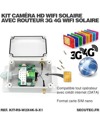 Kit vidéosurveillance 4G autonome solaire avec une camera solaire wifi ultra grand angle double objectifs UHD 4K 8MP sirène