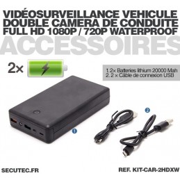 Kit vidéosurveillance anti vandalisme véhicule auto moto avec 2