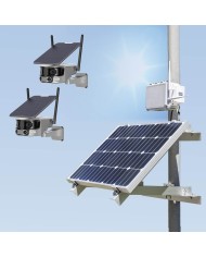 Kit vidéosurveillance 4G autonome solaire avec deux cameras solaire wifi ultra grand angle double objectif UHD 8MP 4K