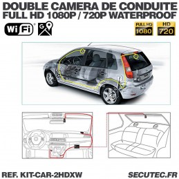 Kit vidéosurveillance anti vandalisme véhicule auto moto avec 2 caméra HD  longue autonomie mémoire 128 Go