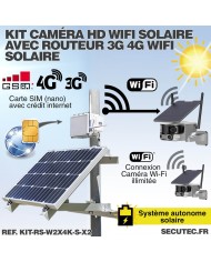 Kit vidéosurveillance 4G autonome solaire avec deux cameras solaire wifi ultra grand angle double objectif UHD 8MP 4K