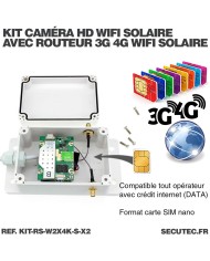 Kit vidéosurveillance 4G autonome solaire avec deux cameras solaire wifi ultra grand angle double objectif UHD 8MP 4K