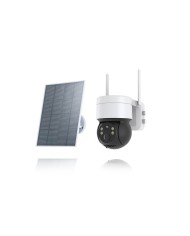Caméra pilotable solaire IP WIFI UHD 2K 4Mpx waterproof infrarouge detection humaine accès à distance via iphone android detecti