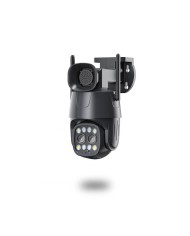 Double caméra pilotable 4G ou WIFI UHD 2K détection AI suivi humain alerte sirène zoom X4 micro SD 128Go