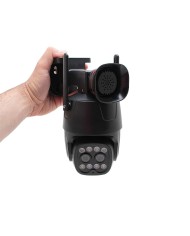 Double caméra pilotable 4G ou WIFI UHD 2K détection AI suivi humain alerte sirène zoom X4 micro SD 128Go