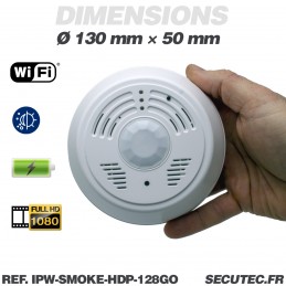 Détecteur de Fumée Caméra Espion HD 1080p Capteur de Mouvement Vision  Infrarouge Wifi