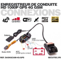 Cikonielf enregistreur de conduite à capteur G Enregistreur de conduite 3  pouces IPS écran HD 360 degrés Rotation avant arrière