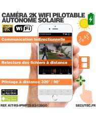 Kit videosurveillance 3G 4G autonome solaire waterproof avec 2 caméras solaires wifi uhd 2k 4mp detection humaine 128Go