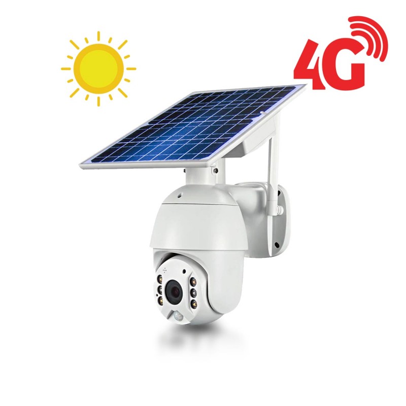 Caméra pilotable solaire IP GSM 4G HD 1080P waterproof Infrarouge accès à  distance via iPhone Android 64 Go inclus
