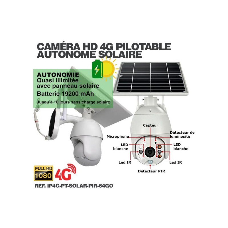 Caméra Autonome 4g Infrarouge Pilotable Par Téléphone