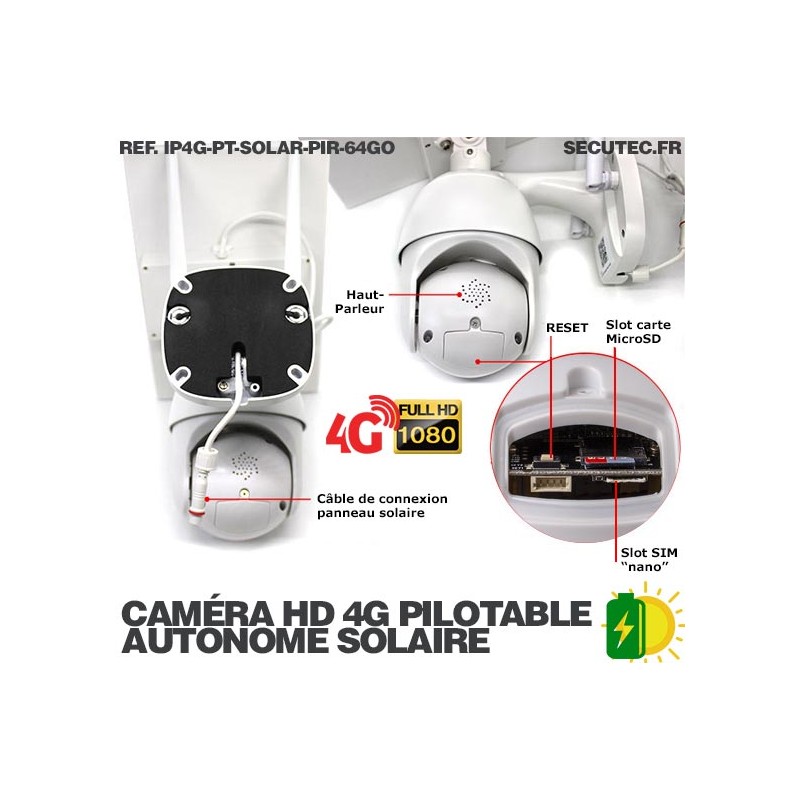 Caméra Autonome 4g Infrarouge Pilotable Par Téléphone