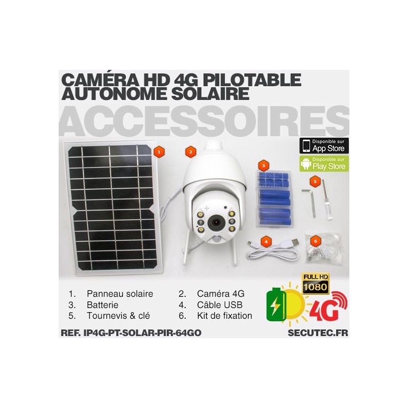Caméra Autonome 4g Infrarouge Pilotable Par Téléphone