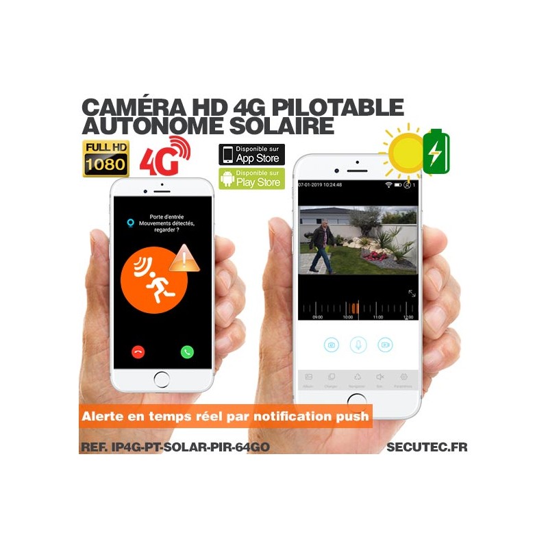 Caméra Autonome 4g Infrarouge Pilotable Par Téléphone
