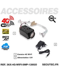 Caméra vidéosurveillance 4G ou WIFI UHD 5MP Zoom 36X détection humaine accès à distance via iPhone Android et PC avec microSD 12