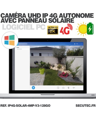 Caméra solaire IP GSM 4G UHD 4MP 2K 128Go inclus waterproof Infrarouge accès à distance via iPhone Android