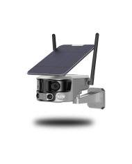 Caméra solaire WiFi Ultra grand angle double objectifs UHD 4K 8MP détection de mouvement avec alerte sirène waterproof 128Go