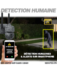Caméra camouflage pilotable solaire 4G UHD 2K 4Mpx alerte sirène waterproof  infrarouge detection de mouvement