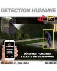 Caméra 4G camouflage 2K infrarouge invisible très longue autonomie detection de mouvement et humaine 128Go