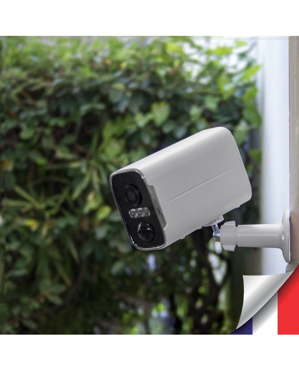 Caméra WiFi blanche 2K infrarouge invisible ultra longue autonomie detection de mouvement et humaine 128Go