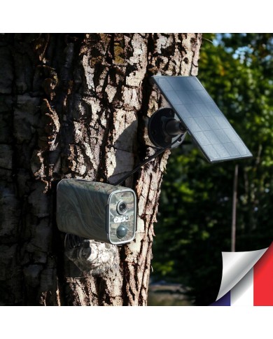 Camera camouflage 4G solaire UHD 2K infrarouge invisible ultra longue autonomie detection de mouvement et humaine 128Go